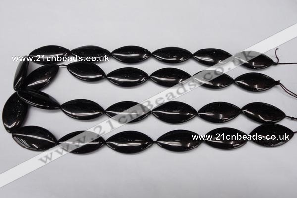 CON40 15.5 inches 16*30mm marquise black onyx gemstone beads