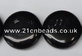 CON47 15.5 inches 25mm flat round black onyx gemstone beads