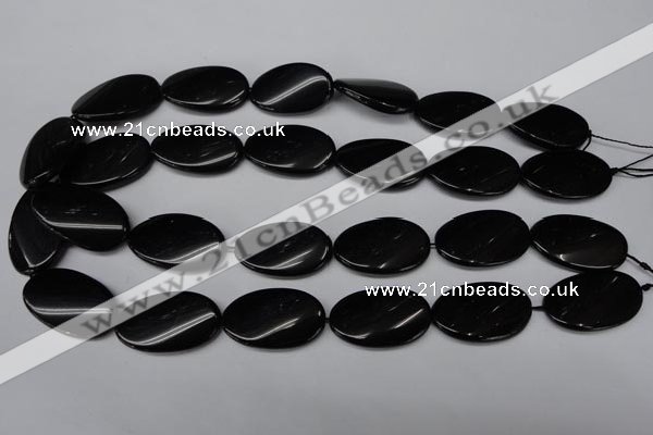 CON59 15.5 inches 18*30mm twisted oval black onyx gemstone beads