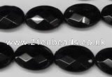 CON66 15.5 inches 15*20mm faceted oval black onyx gemstone beads