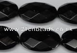 CON68 15.5 inches 20*30mm faceted oval black onyx gemstone beads