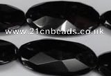 CON69 15.5 inches 20*40mm faceted oval black onyx gemstone beads