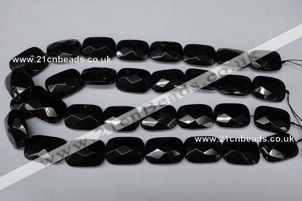 CON91 15.5 inches 18*25mm faceted rectangle black onyx gemstone beads