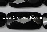 CON93 15.5 inches 20*40mm faceted rectangle black onyx gemstone beads