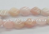 COP06 15.5 inches 9*12mm twisted rice natural pink opal beads wholesale