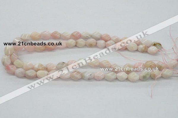 COP06 15.5 inches 9*12mm twisted rice natural pink opal beads wholesale