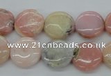 COP08 15.5 inches 16mm flat round natural pink opal beads wholesale