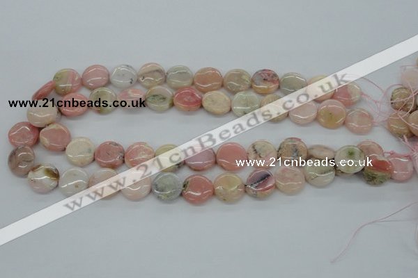 COP08 15.5 inches 16mm flat round natural pink opal beads wholesale