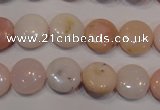 COP1014 15.5 inches 12mm flat round natural pink opal gemstone beads