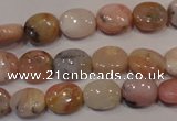 COP1021 15.5 inches 8*10mm oval natural pink opal gemstone beads