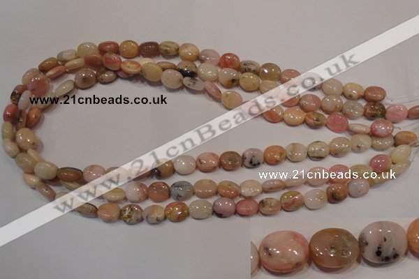 COP1021 15.5 inches 8*10mm oval natural pink opal gemstone beads