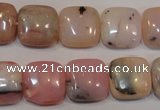 COP1044 15.5 inches 14*14mm square natural pink opal gemstone beads