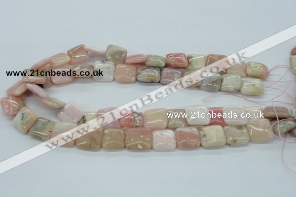 COP11 15.5 inches 16*16mm square natural pink opal beads wholesale