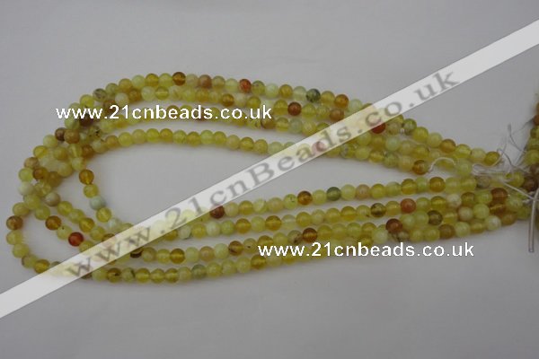 COP1200 15.5 inches 4mm round yellow opal gemstone beads