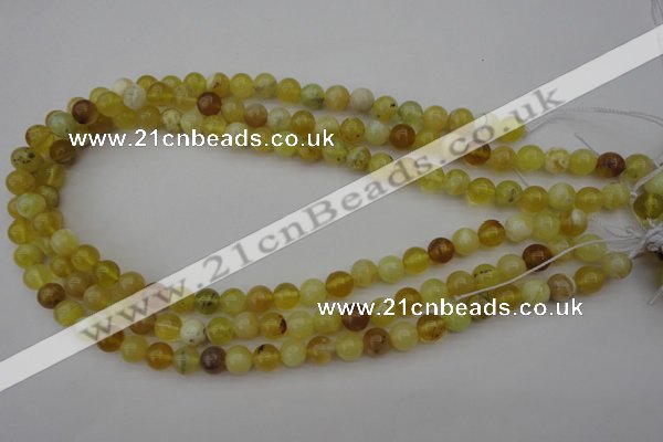 COP1202 15.5 inches 8mm round yellow opal gemstone beads