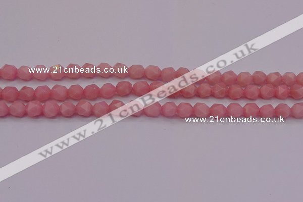 COP1222 15.5 inches 8mm faceted nuggets Chinese pink opal beads