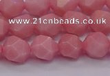 COP1223 15.5 inches 10mm faceted nuggets Chinese pink opal beads