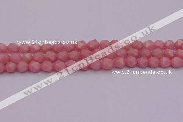 COP1223 15.5 inches 10mm faceted nuggets Chinese pink opal beads