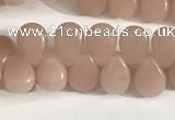 COP1246 15.5 inches 5*7mm flat teardrop Chinese pink opal beads