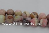 COP1251 15.5 inches 6mm round natural pink opal gemstone beads