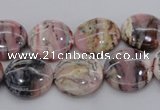 COP1260 15.5 inches 10mm flat round natural pink opal gemstone beads