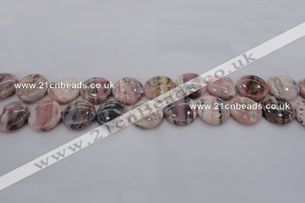 COP1260 15.5 inches 10mm flat round natural pink opal gemstone beads