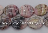 COP1261 15.5 inches 12mm flat round natural pink opal gemstone beads