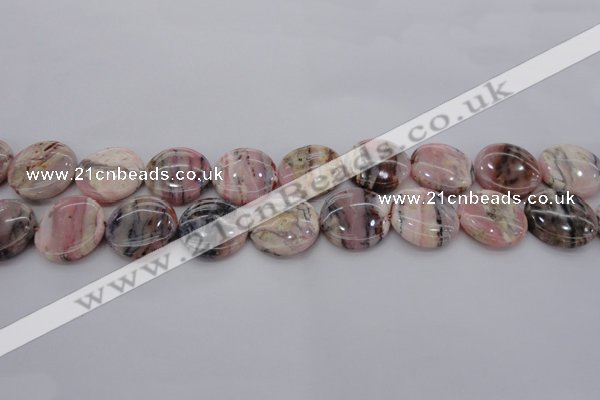 COP1261 15.5 inches 12mm flat round natural pink opal gemstone beads