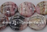 COP1264 15.5 inches 18mm flat round natural pink opal gemstone beads