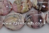 COP1266 15.5 inches 22mm flat round natural pink opal gemstone beads