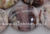 COP1270 15.5 inches 40mm flat round natural pink opal gemstone beads