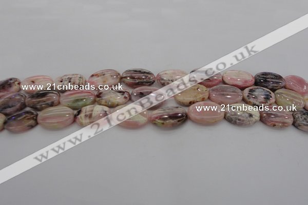 COP1274 15.5 inches 12*16mm oval natural pink opal gemstone beads