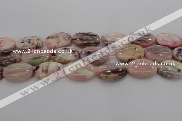 COP1279 15.5 inches 25*35mm oval natural pink opal gemstone beads