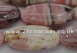 COP1282 15.5 inches 20*40mm oval natural pink opal gemstone beads