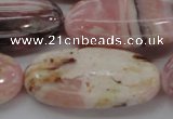 COP1283 15.5 inches 25*50mm oval natural pink opal gemstone beads