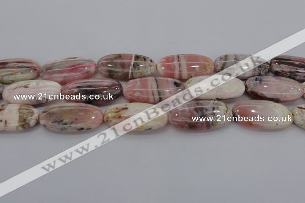 COP1283 15.5 inches 25*50mm oval natural pink opal gemstone beads