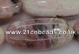 COP1284 15.5 inches 30*60mm oval natural pink opal gemstone beads