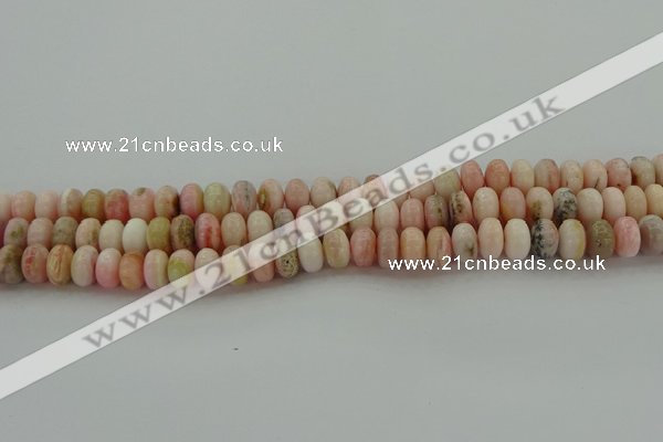 COP1286 15.5 inches 4*6mm rondelle natural pink opal beads