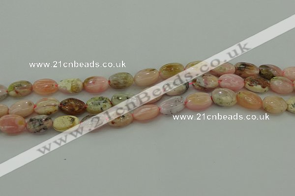 COP1290 15.5 inches 8*12mm oval natural pink opal beads