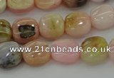 COP1297 15.5 inches 8*8mm square natural pink opal beads