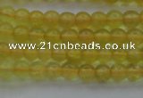 COP1300 15.5 inches 4mm round natural yellow opal gemstone beads