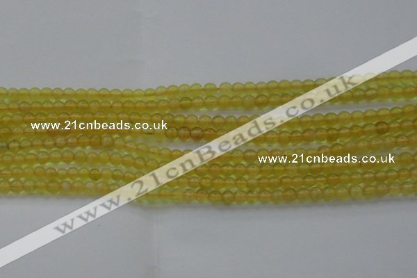 COP1300 15.5 inches 4mm round natural yellow opal gemstone beads