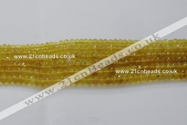 COP1310 15.5 inches 4*6mm faceted rondelle yellow opal gemstone beads