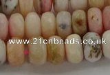 COP1323 15.5 inches 6*10mm faceted rondelle natural pink opal beads