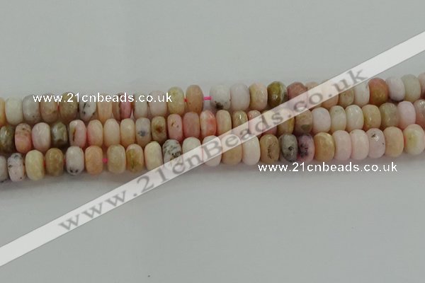 COP1323 15.5 inches 6*10mm faceted rondelle natural pink opal beads