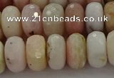 COP1324 15.5 inches 7*12mm faceted rondelle natural pink opal beads