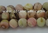 COP1331 15.5 inches 6mm round matte natural pink opal gemstone beads