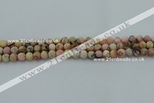 COP1331 15.5 inches 6mm round matte natural pink opal gemstone beads