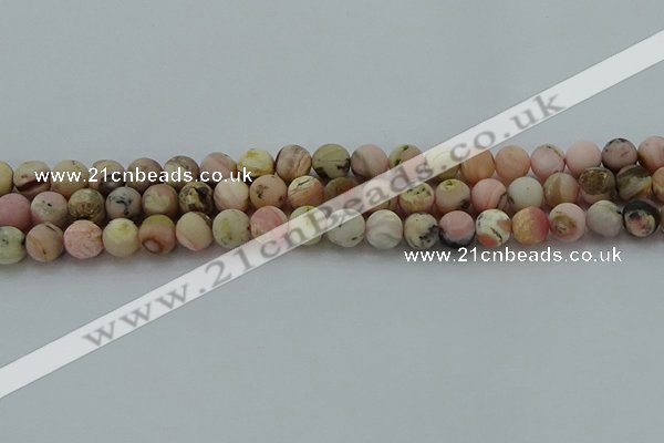 COP1332 15.5 inches 8mm round matte natural pink opal gemstone beads