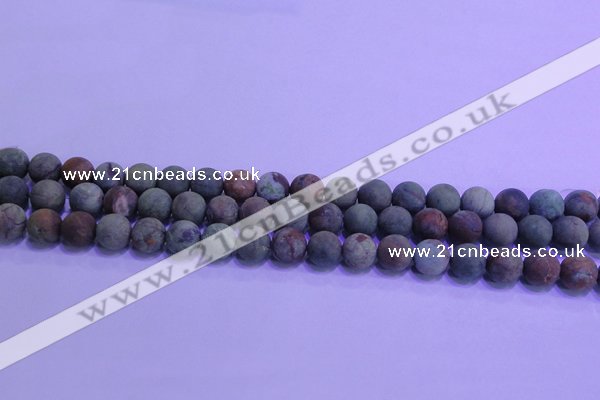 COP1351 15.5 inches 6mm round matte green opal gemstone beads